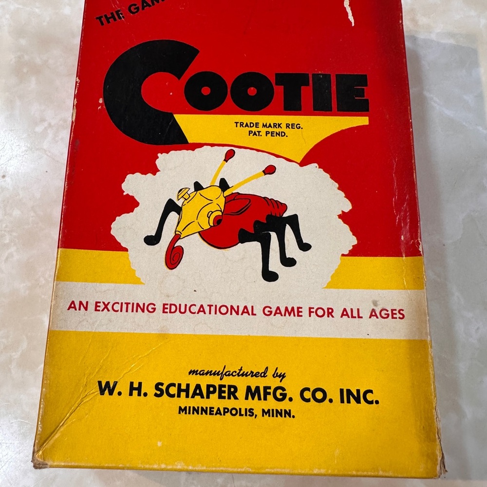 Vintage 1949 Cootie Game Box